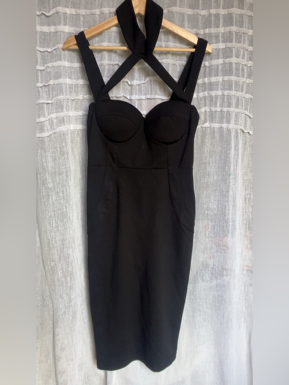 FASHION NOVA BLACK BANDAGE BODYCON DRESS